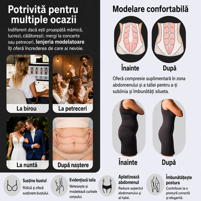 Body modelator cu capse și bretele
